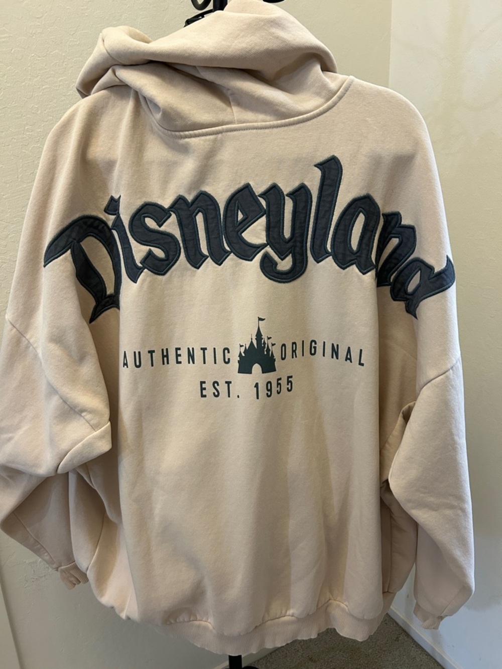Disney Beige Hoodie with Grey Disneyland Logo